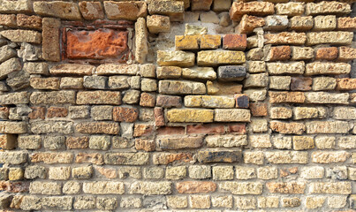 real Old brick wall. Grunge background. Brick. Rustic style