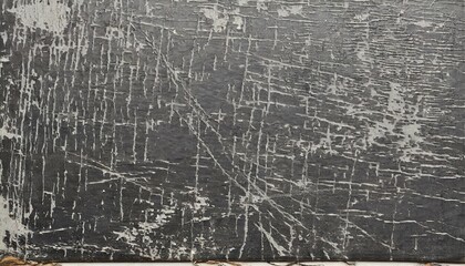 old cover of the book is a surface of black and gray white scribbles with a damaged paint surface covered with cracks and grains