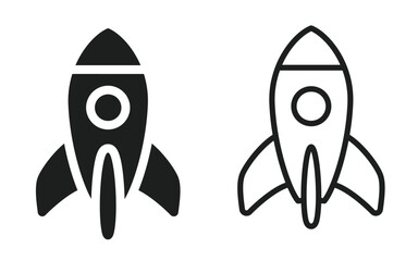 Icons representing rocket and spacecraft business - obrazy, fototapety, plakaty