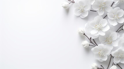 A mockup of a design element for Valentine's Day and Mother's Day featuring small white flowers against a white background.