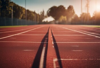 Pristine Running Track Smooth Surface Ready for Runners