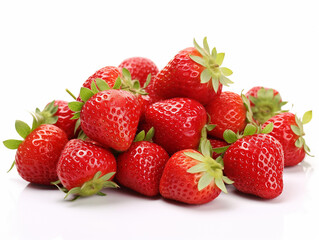Fresh Strawberries on White Background

