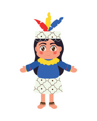 peruvian woman with indigenous dress