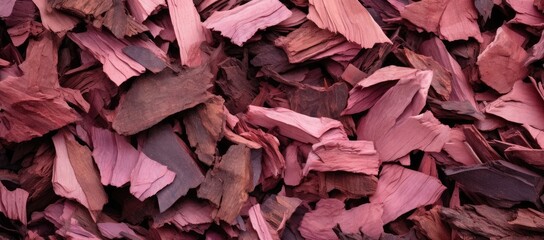  a close up of a pile of pink and brown wood shavings for a background or wallpaper design.