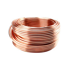 HVAC copper pair coil wire isolated on transparent background. - obrazy, fototapety, plakaty