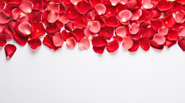  a close up of a bunch of red flowers on a white background with a place for a text or image.