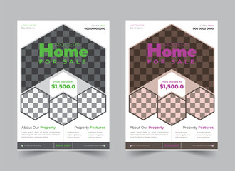 Vector eps real estate flyer template design
