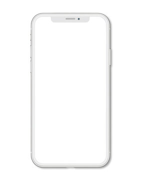 Phone mockup - clipping path, Studio shot of smartphone with blank white screen for web site design, app for mobile phone and advertisement, Isolated design element transparent PNG