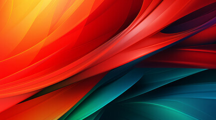 Fototapeta premium Vibrant abstract waves in a dynamic swirl of red and orange hues.