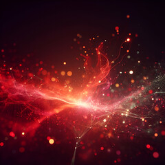 Cute red abstract bokeh xmas background design concept