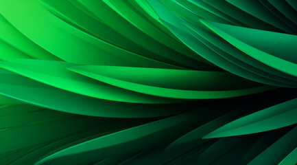 Obraz premium Sharp green abstract forms cutting through a dark backdrop.