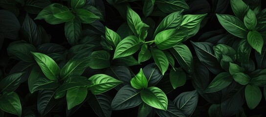  a close up of a green leafy plant with lots of green leaves on the top of the leaves and on the bottom of the leaves is a black background.