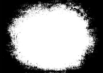 Grunge border vector texture background. Abstract frame overlay. Dirty and damaged backdrop. Vector graphic illustration with transparent white. EPS10.