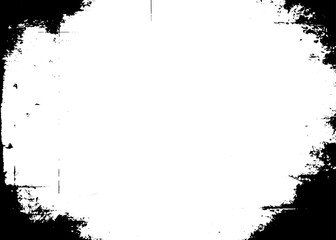 Grunge border vector texture background. Abstract frame overlay. Dirty and damaged backdrop. Vector graphic illustration with transparent white. EPS10.