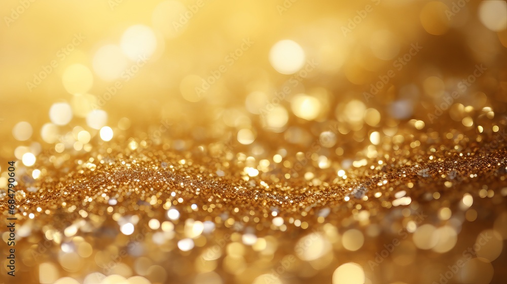 Poster a picture of gold sparkles with empty space for writing