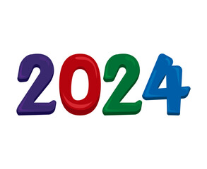 2024 New Year Abstract Multicolor Graphic Design Holiday Vector Logo Symbol Illustration