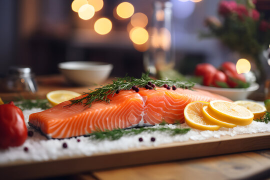 Gourmet-Lachsdelikatesse - Ein kunstvoll servierter Lachs, der die Sinne mit kulinarischem Genuss verw&ouml;hnt