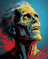 Fototapeta premium 60s horror Sci-fi b-movies style illustration