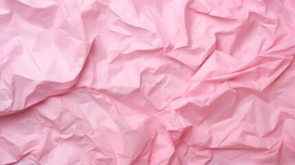 Fototapeta premium Pink colored crumpled paper background. AI generative