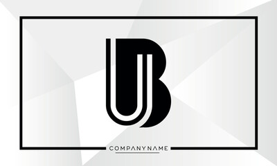 Alphabet letters icon logo BU or UB