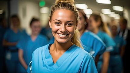 Naklejka premium Young female doctor portrait.
