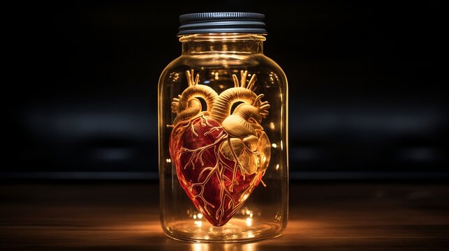 Brilliant anatomical heart in jostle
