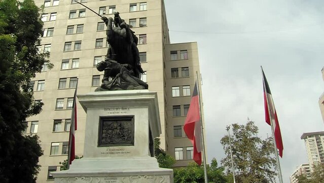 Statue of Bernardo O'Higgins (1776-1842) in Santiago de Chile, Chile.  