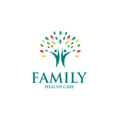 family health care logo vektor	 - obrazy, fototapety, plakaty