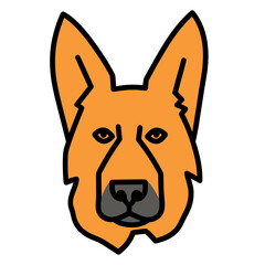 Fototapeta premium German Shepherd Alsatian - Simple Vector Design