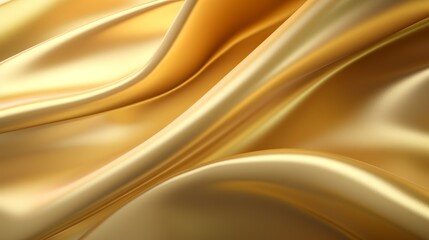Gold silk or fabric with metallic reflexes foundation 3d outline rendering