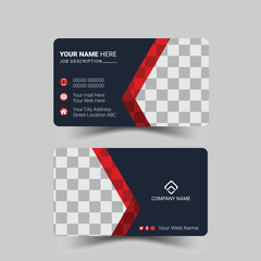 Double-sided creative business card vector design template. Business card for business and personal use. Vector illustration design. Horizontal layout, Print ready