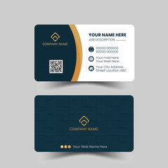 Double-sided creative business card vector design template. Business card for business and personal use. Vector illustration design. Horizontal layout, Print ready