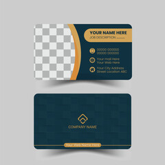 Double-sided creative business card vector design template. Business card for business and personal use. Vector illustration design. Horizontal layout, Print ready