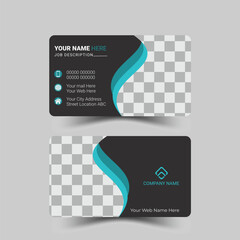 Double-sided creative business card vector design template. Business card for business and personal use. Vector illustration design. Horizontal layout, Print ready