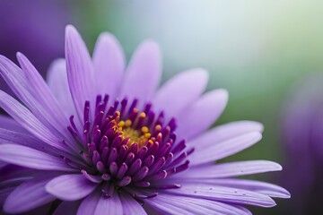 Obraz premium A purple flower showinganther and stigma, The flower petals are blooming under the bright sunlight 