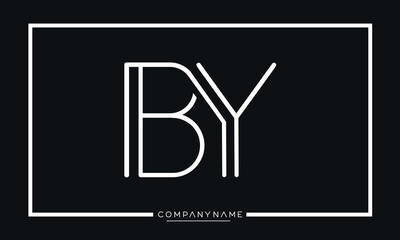 Alphabet Letters BY or YB Logo Monogram