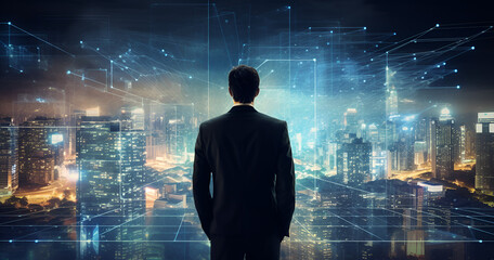 Obraz premium Digital technology internet network connection