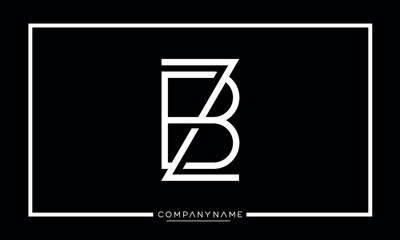 Alphabet Letters BZ or ZB Logo Monogram