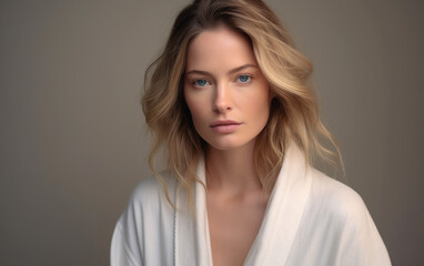 Fototapeta premium A sophisticated lady in a cashmere robe