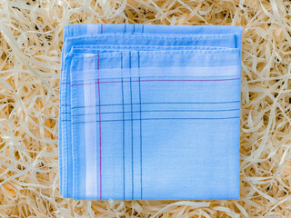 Vintage men's striped folded handkerchief.