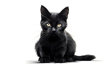 Obraz premium Edle Silhouette: Schwarze Katze vor weißem Hintergrund