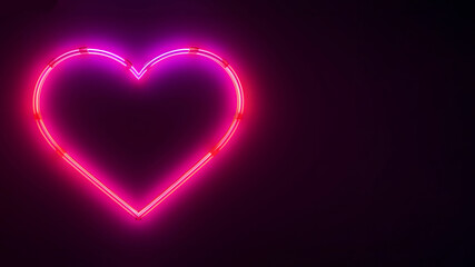 Neon Heart Sign.  Romantic Symbol for Valentine's Day

