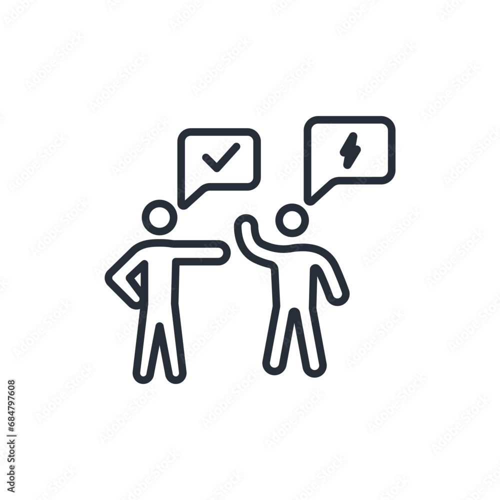 Poster conflict resolution icon. vector.editable stroke.linear style sign for use web design,logo.symbol il