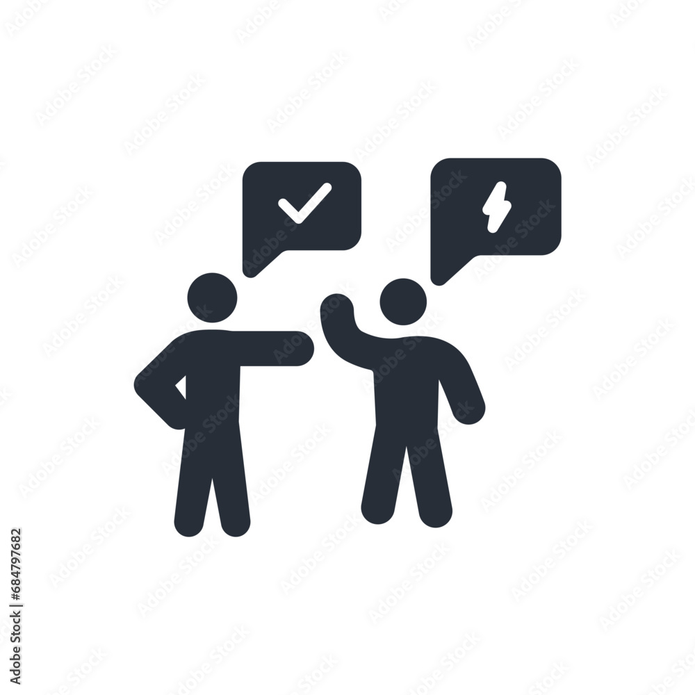 Poster conflict resolution icon. vector.editable stroke.linear style sign for use web design,logo.symbol il