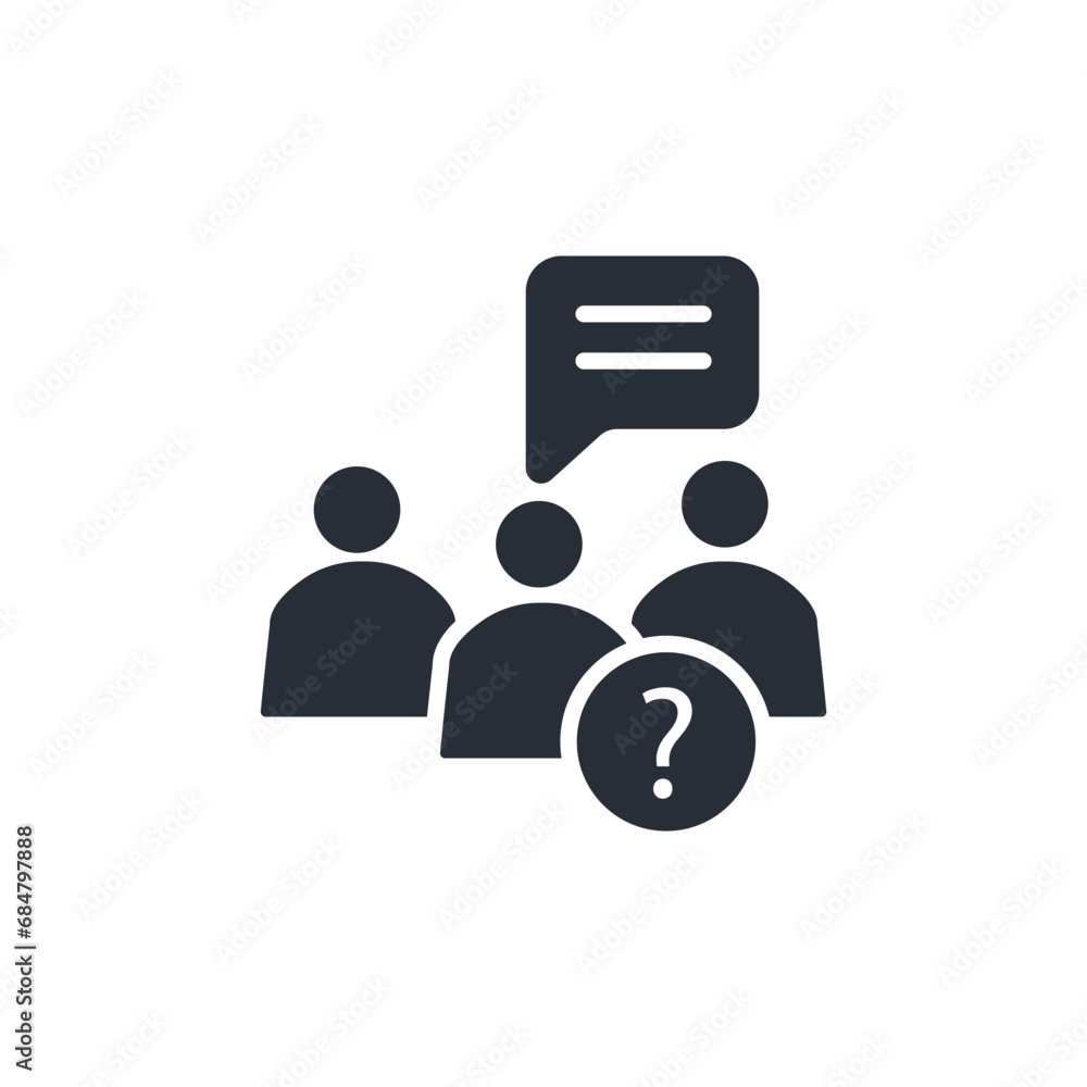 Poster customer questions icon. vector.Editable stroke.linear style sign for use web design,logo.Symbol illustration.