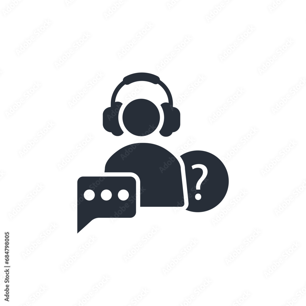 Poster customer service icon. vector.editable stroke.linear style sign for use web design,logo.symbol illus