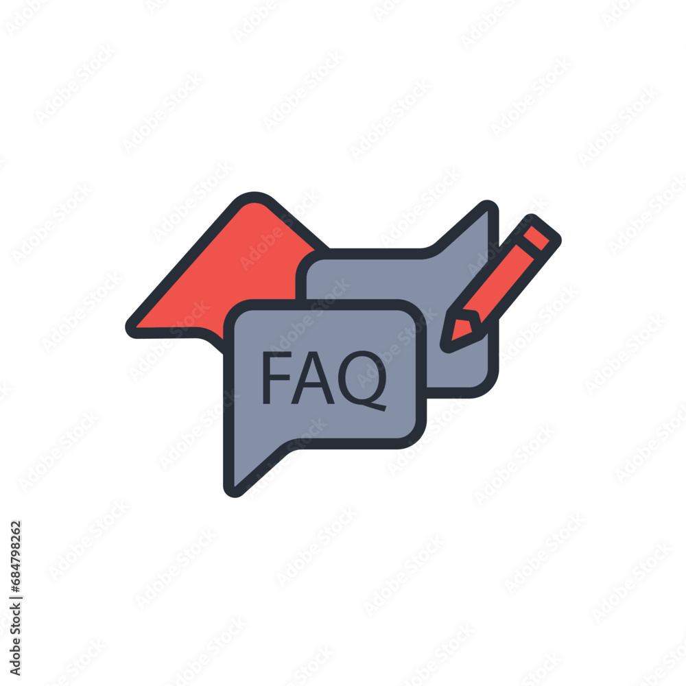Poster faq icon. vector.editable stroke.linear style sign for use web design,logo.symbol illustration.