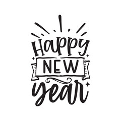 Happy new year, New Year Quote, New Year Design, new Year Clipart, Retro New Year, New Year EPS