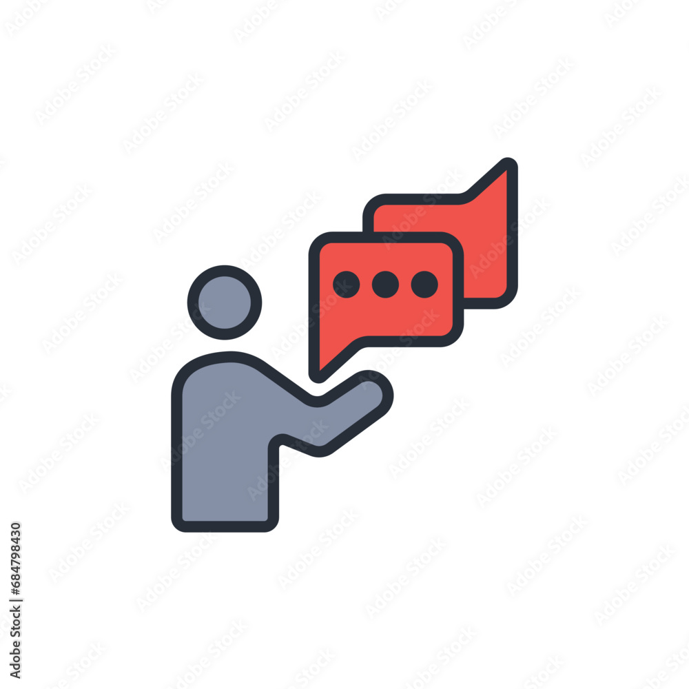 Poster help icon. vector.editable stroke.linear style sign for use web design,logo.symbol illustration.