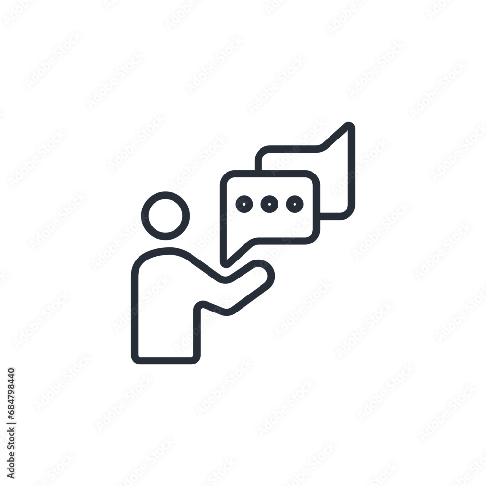 Poster help icon. vector.editable stroke.linear style sign for use web design,logo.symbol illustration.
